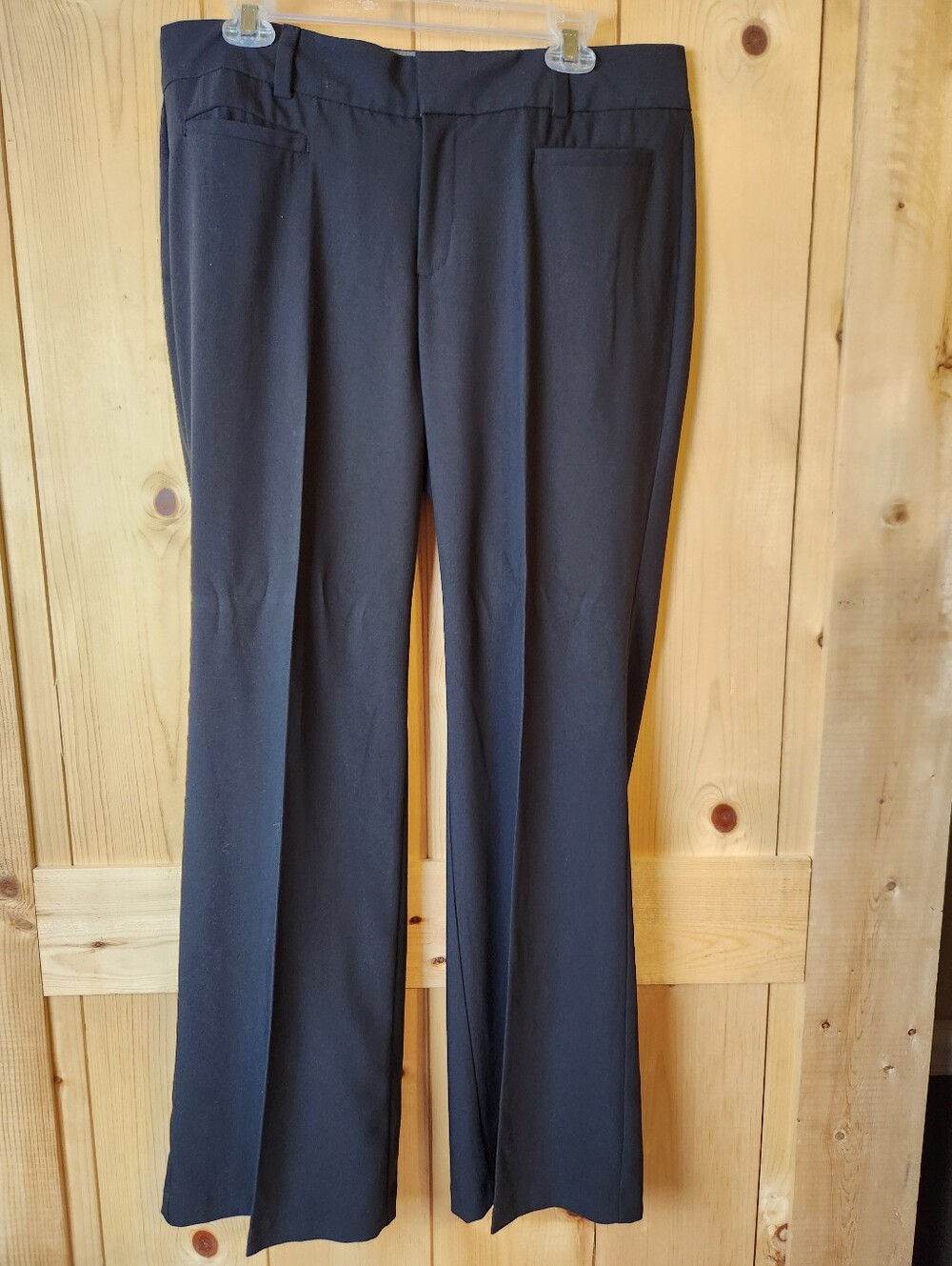 Dockers Mid-Rise Flat Front Black Subtle Flare Classic Crease Slash Pocket Pants